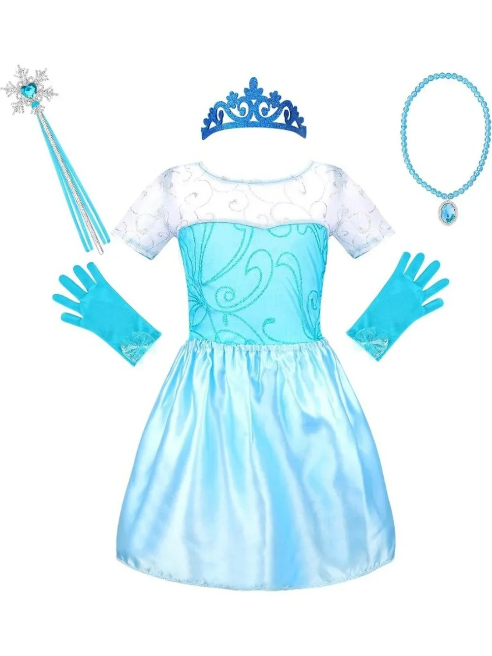 Princess Dress Up Costume Set for Toddler Girls Role Play Toys Gift - Pink